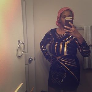 Gold and black dress